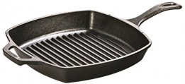 Lodge L8SGP3 Pre-Seasoned Cast-Iron Square Grill Pan, 10.5-inch